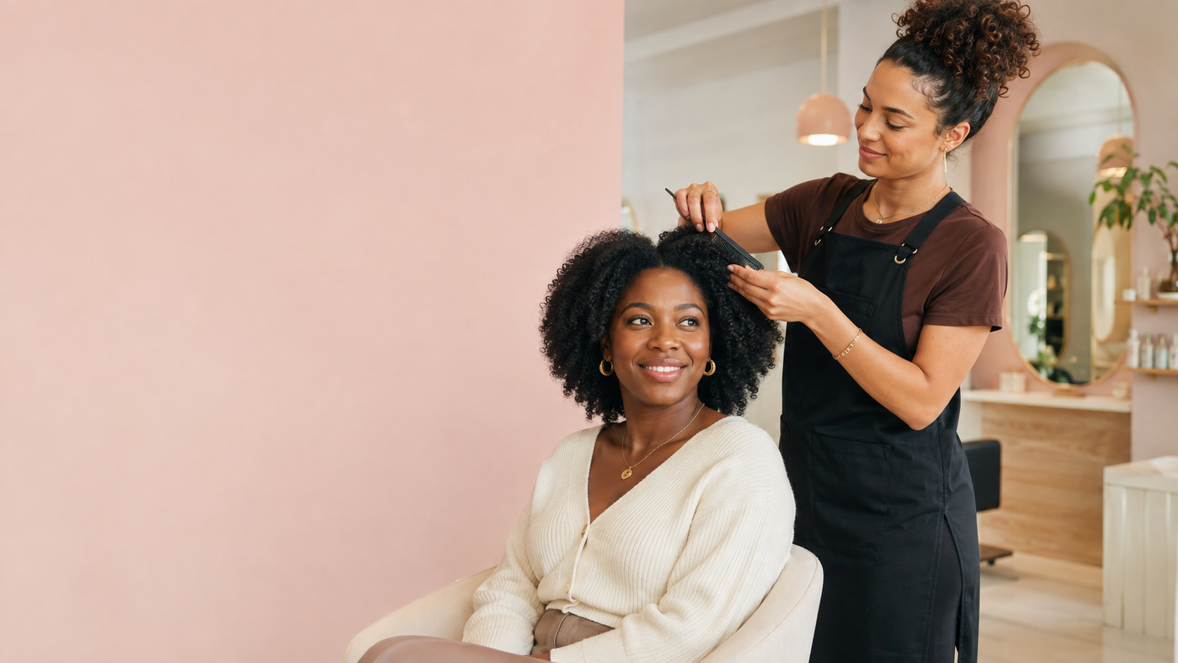 A client enjoying a salon appointment